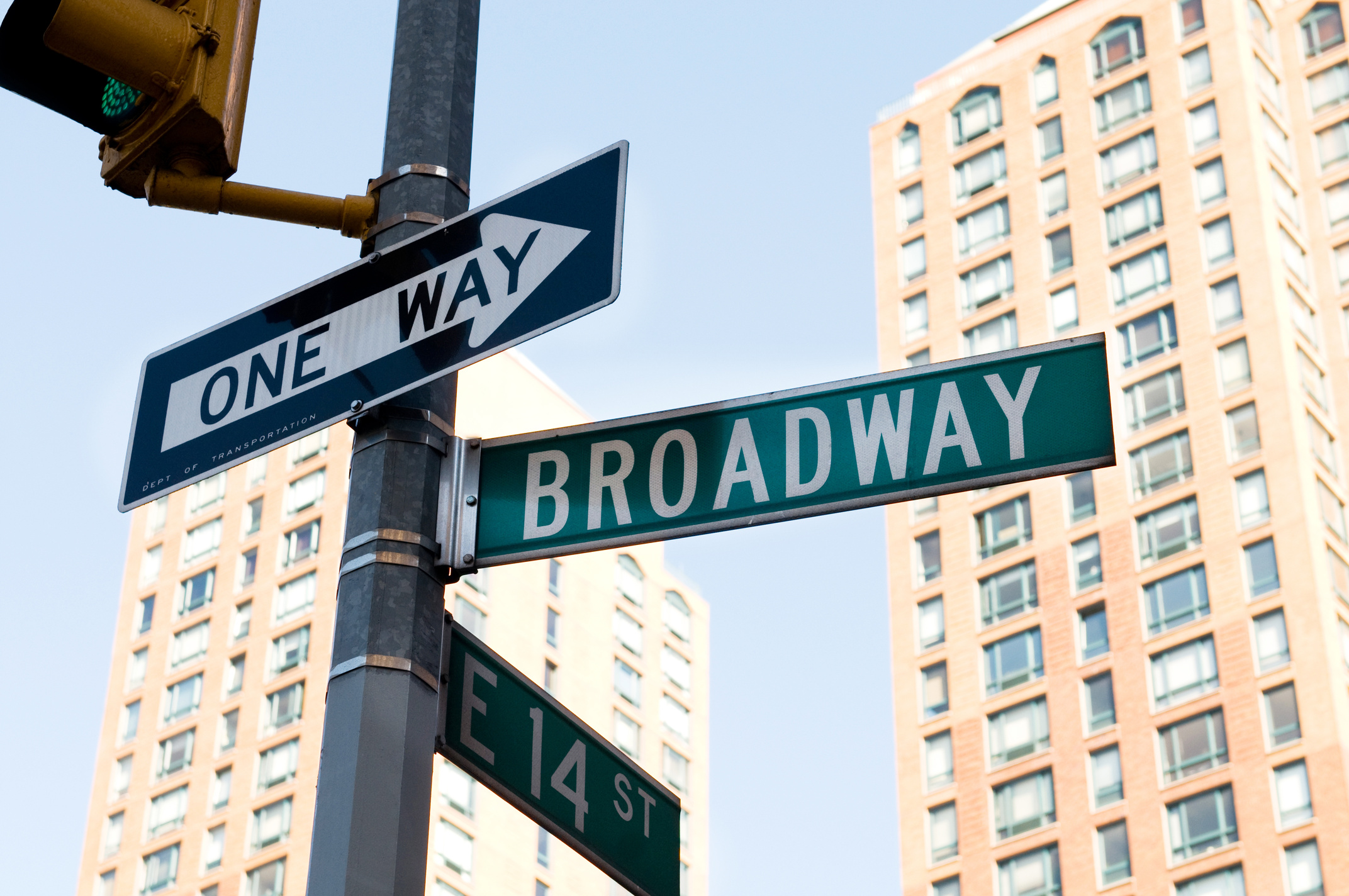 Famous Broadway Street Signs in Downtown New York